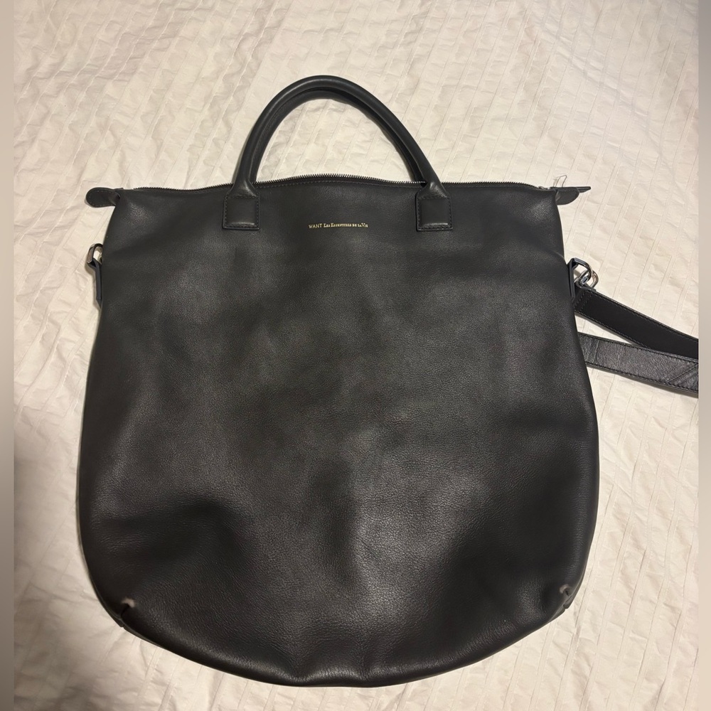 WANT Les Essentiels Grey Leather Tote
